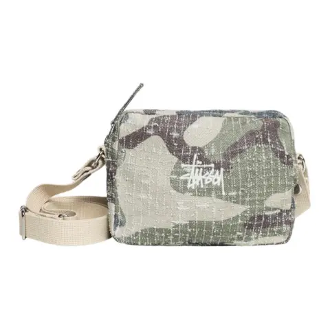 Stussy Pouch Cotton And Canvas Shoulder Bag, Crossbody Bag Regular Unisex Camouflage