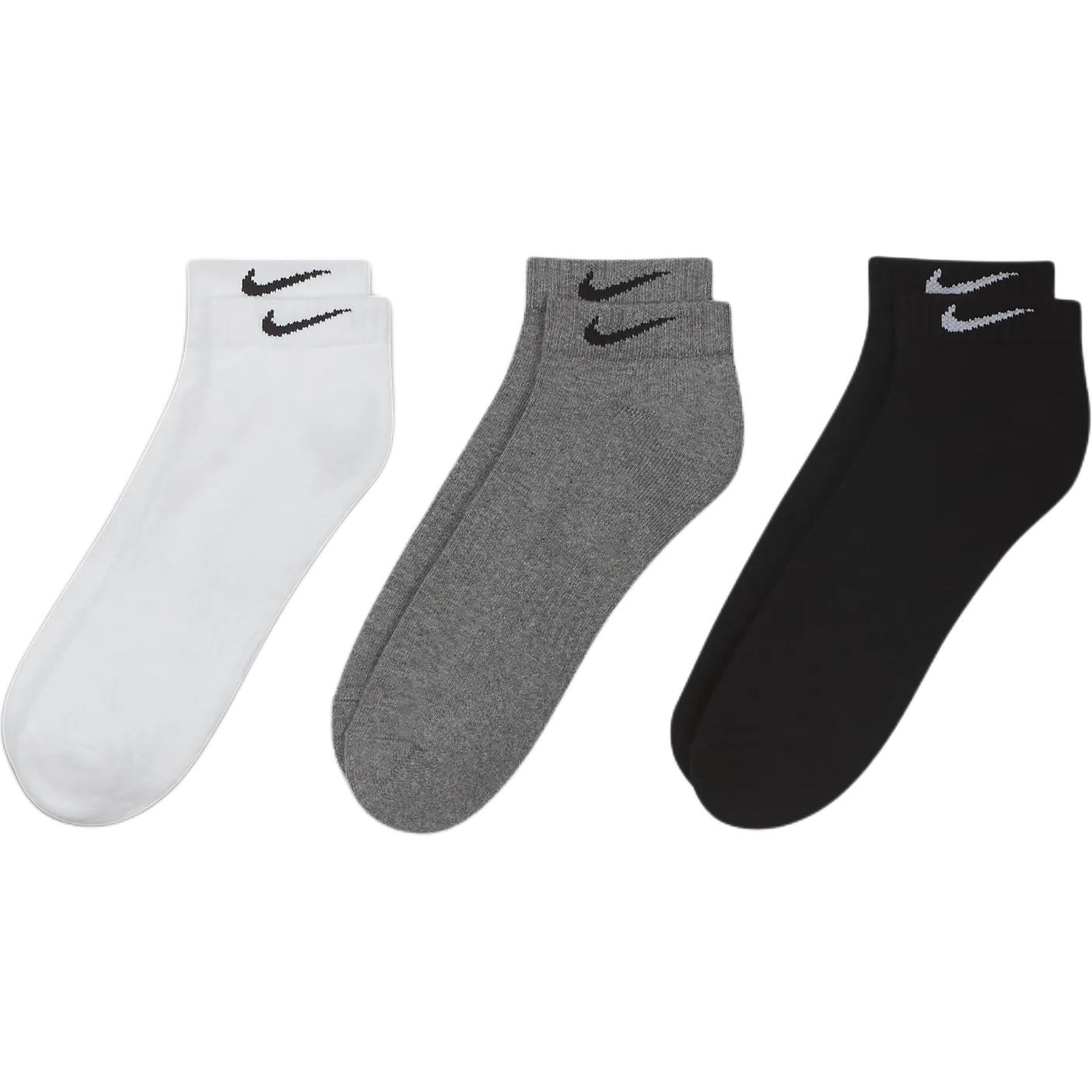 Nike Ankle Socks Men’s 3 Pack Black/Gray/White