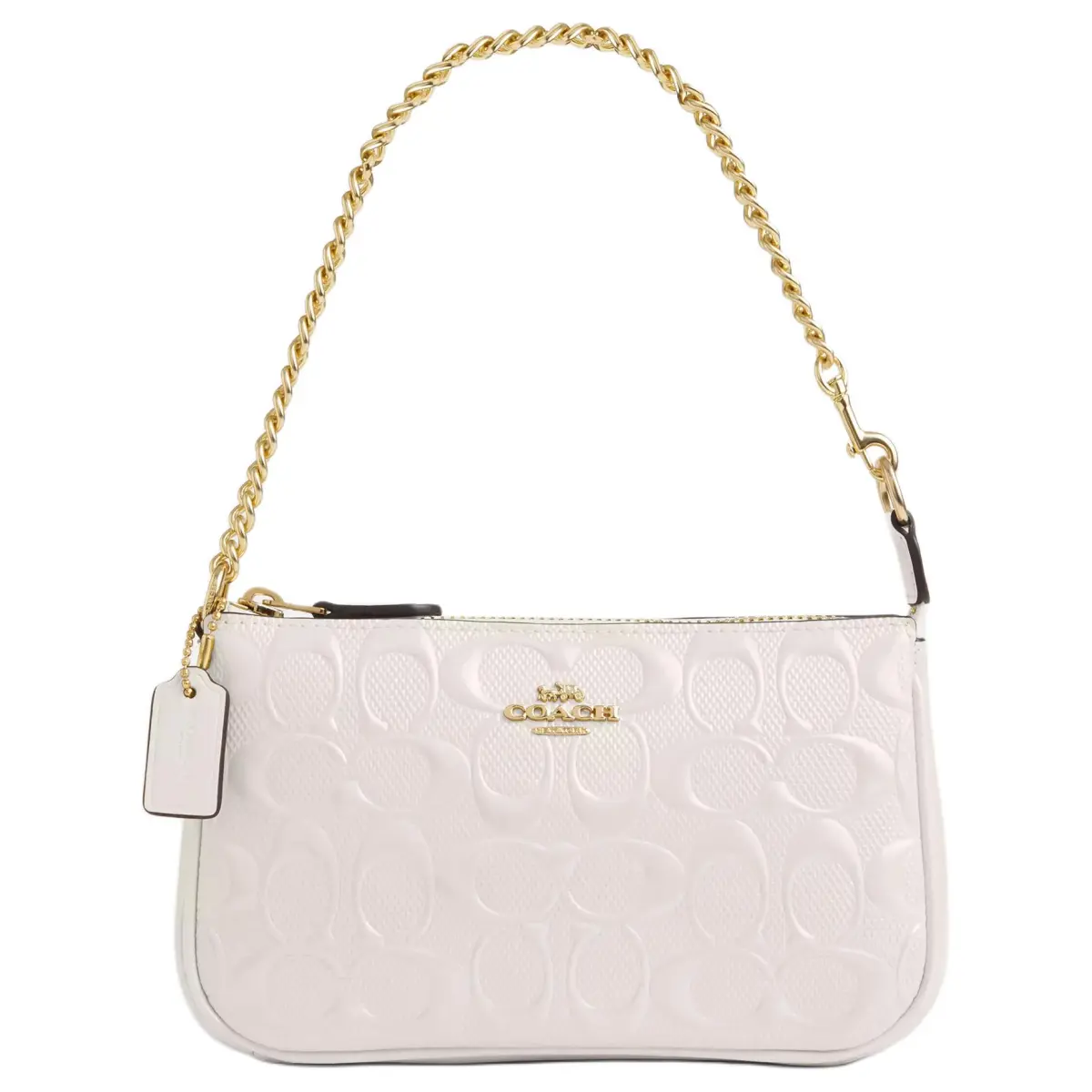 COACH Nolita Patent Leather Handbag, Shoulder Bag Small Women's White