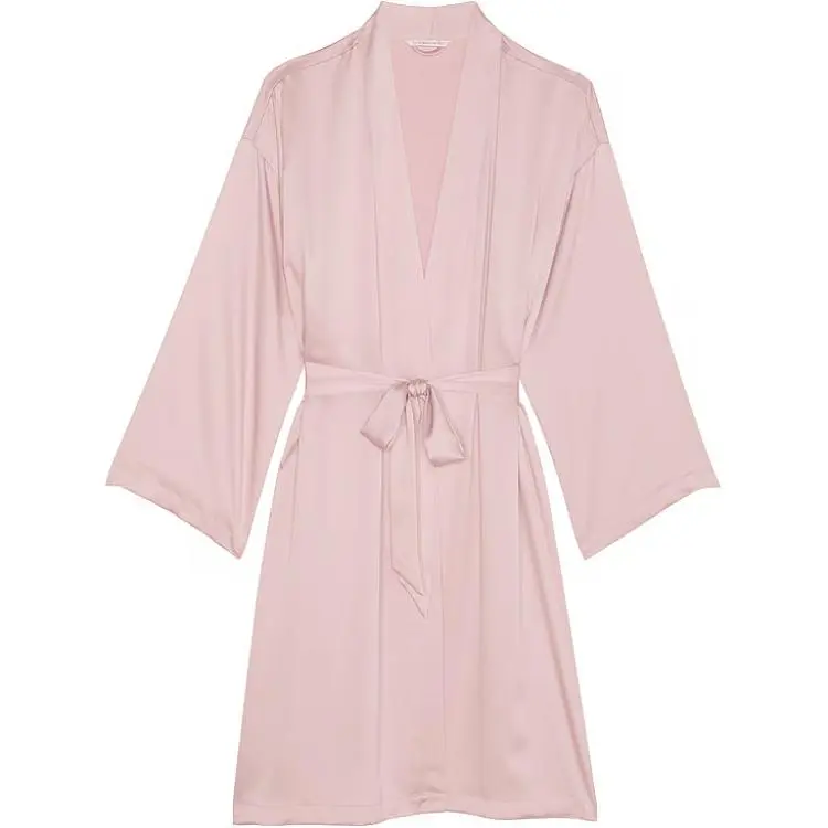 Victoria's Secret Satin Midi Robe/CHALK ROSE Sleep Robe Women's Pink