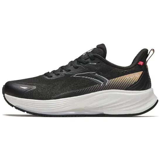ANTA Running Shoes Women's Low-Top Basic Black/Iridescent Orange