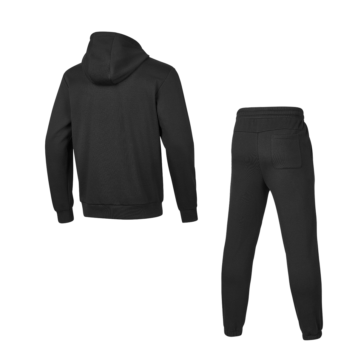 Skechers Volcanic Rock Fleece Lined Knitted Fabric Hooded Coat Pants Casual Sportswear Men’s Carbon Black