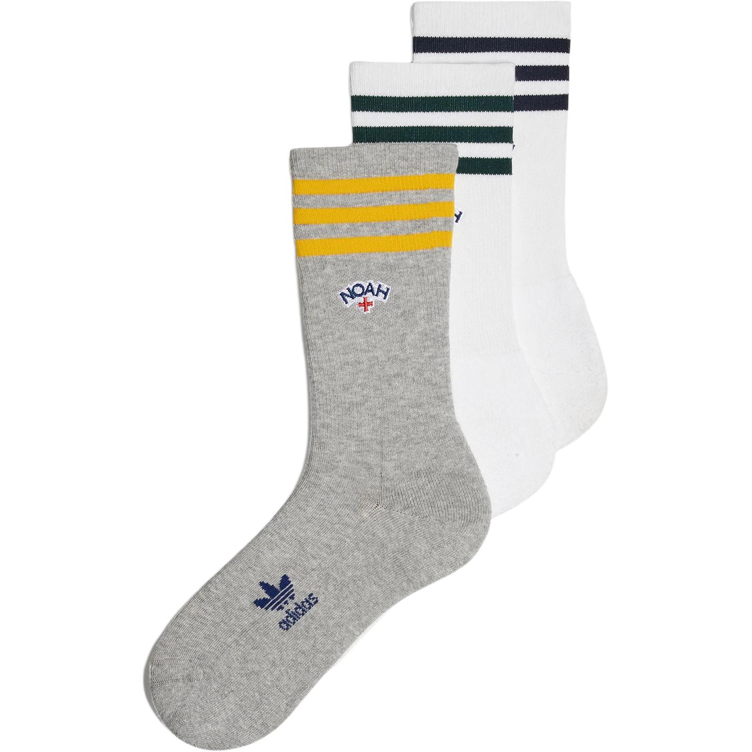 Adidas Originals X Noah 3 Pack Socks ‘White/Medium Grey Heather’