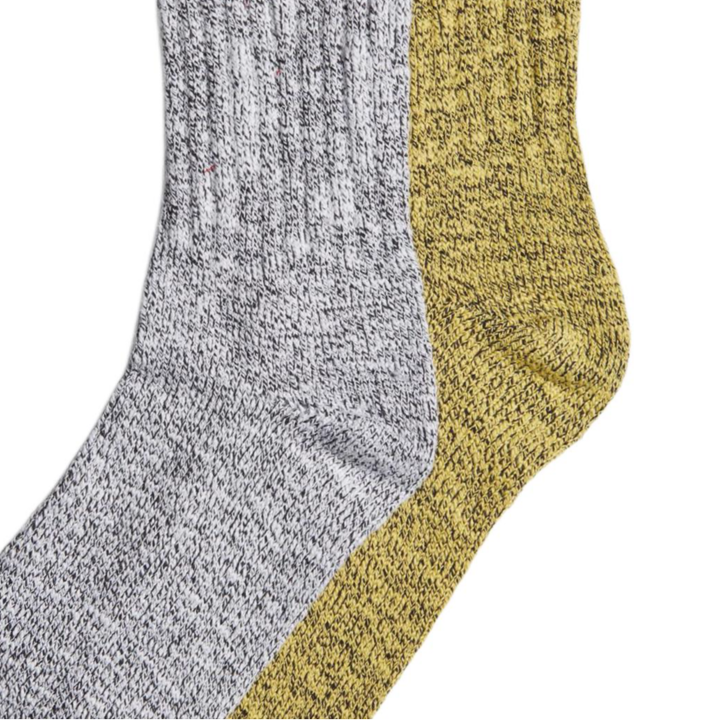 Adidas Originals Crew Socks Unisex 2 Pack Yellow/Gray