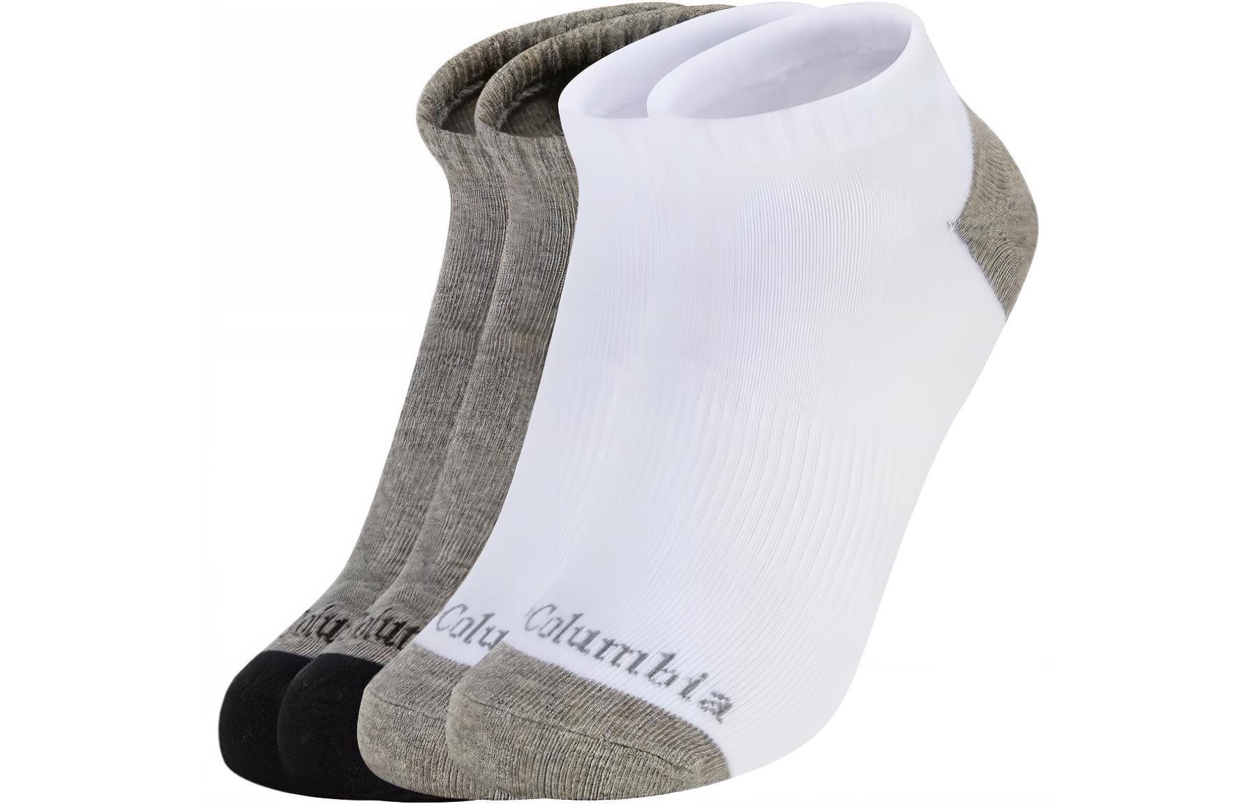 Columbia Ankle Socks Unisex 4 Pack Gray+White
