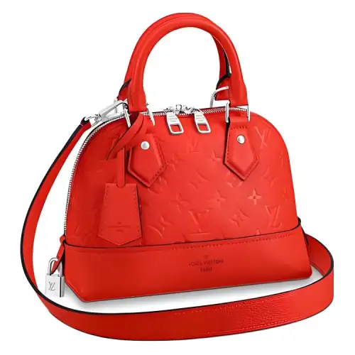 LOUIS VUITTON Leather Handbag, Shoulder Bag, Crossbody Bag Women's Red
