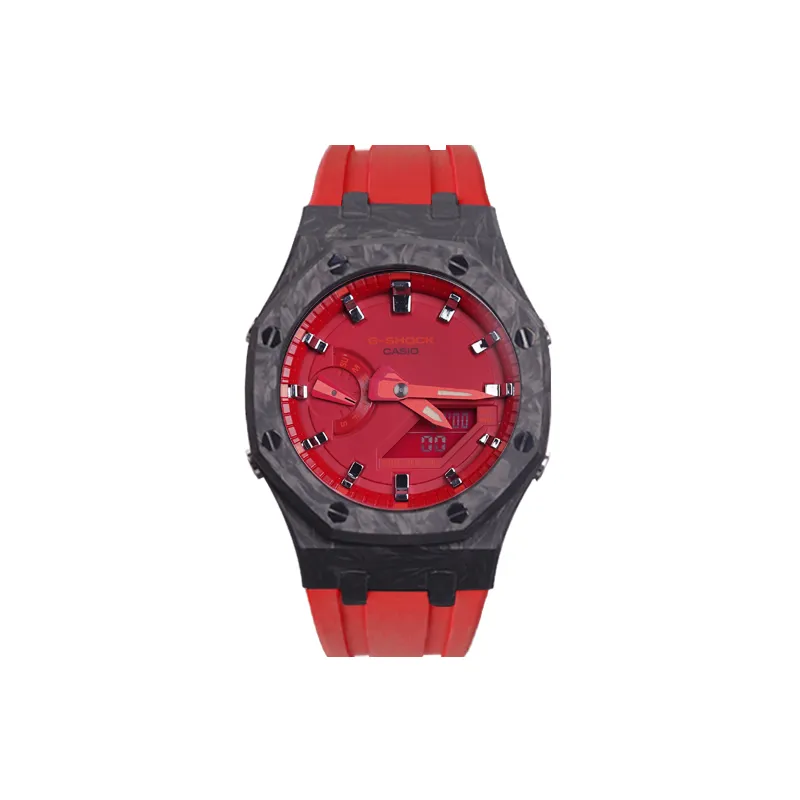 CASIO Unisex Liquid Crystal/Analog Dual Display Series 44mm Red Watch