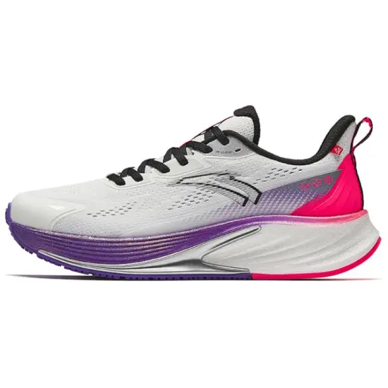 ANTA Running Shoes Women's Low-Top Papyrus White/Basic Black/Candy Red