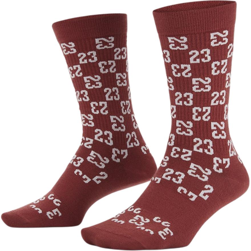 Jordan Crew Socks Unisex 1 Pack Fir Wood Red