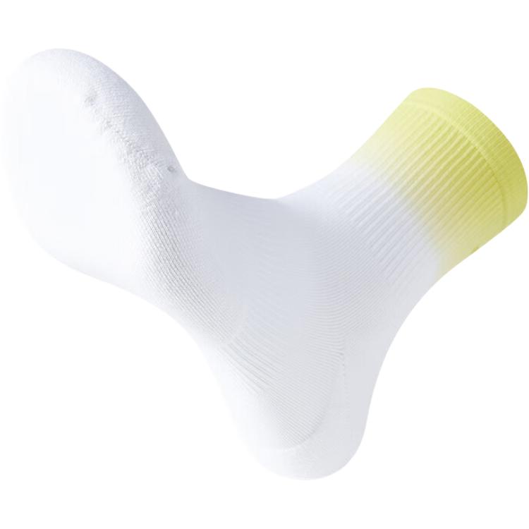 Saucony Crew Socks Unisex 1 Pack Pearl White Yellow Green Gradient