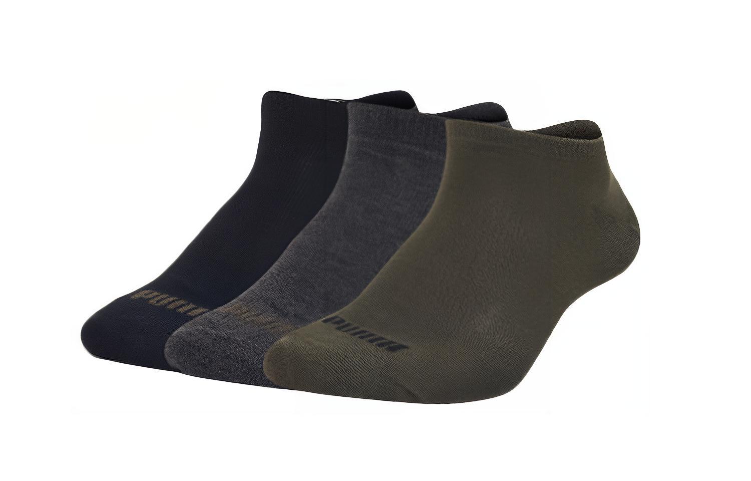 PUMA Ankle Socks Unisex Combo Set Green Gray Black