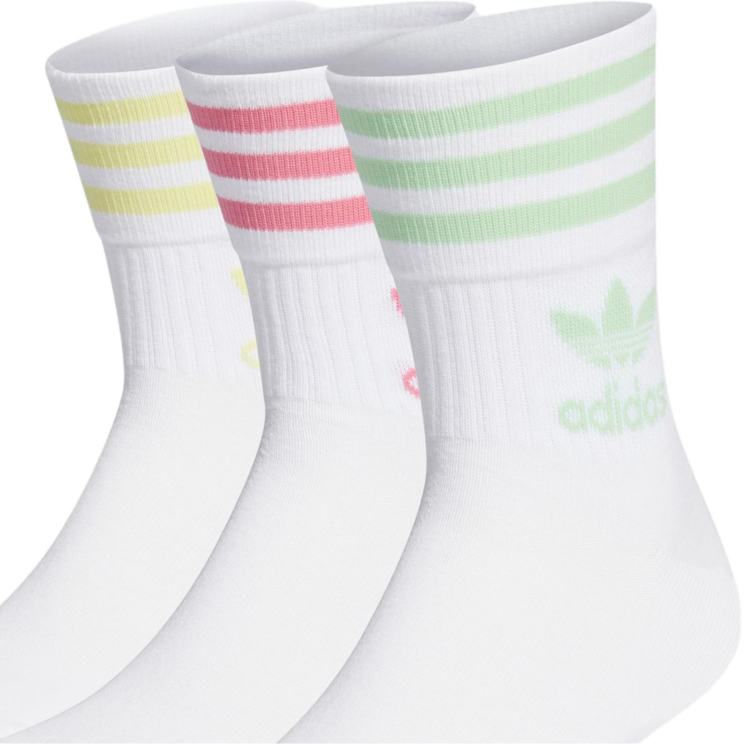 adidas originals Enjoy Summer Mid Cut Crew Socks 3 Pairs White
