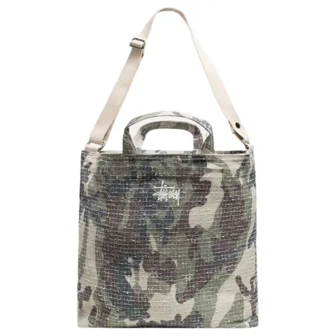 Stussy Cotton Canvas Handbag, Shoulder Bag, Crossbody Bag Regular Unisex Camouflage