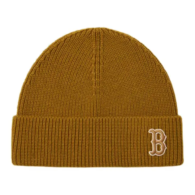 MLB Nylon Wool Beanies Unisex Beige Yellow