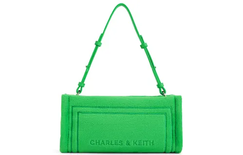 CHARLES&KEITH Fabric Shoulder Bag Small Women's Pink/Beige/Black/Green