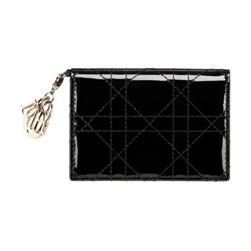DIOR Cow Leather Card Holder Card Holder Women's Black