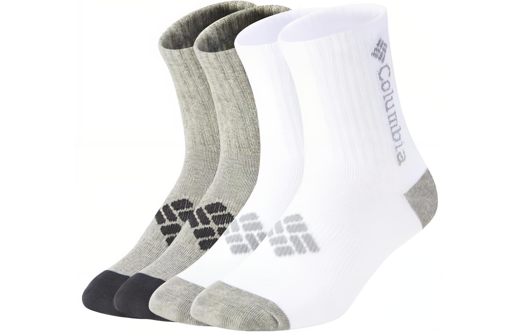 Columbia Casual Outdoor Crew Socks Men’s Gray+White