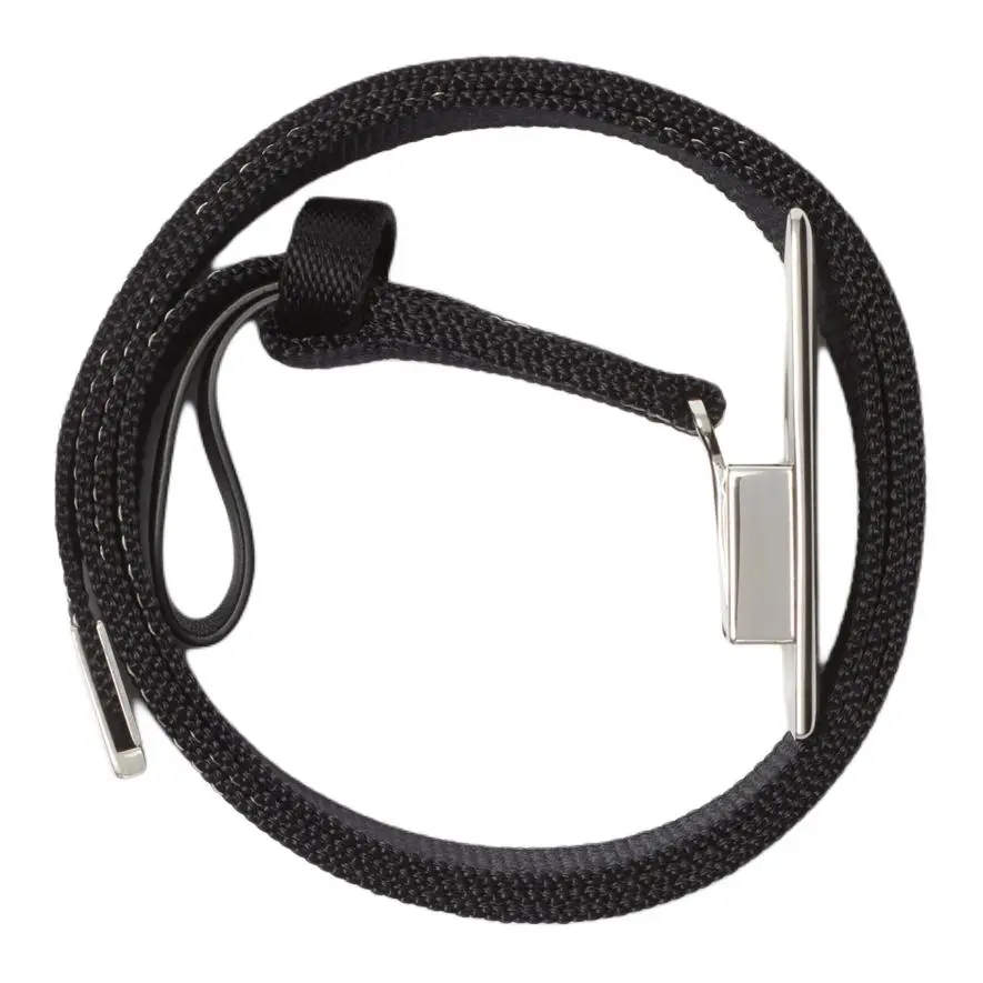 Burberry Polyamide Leather Belts Men's Black 3cm