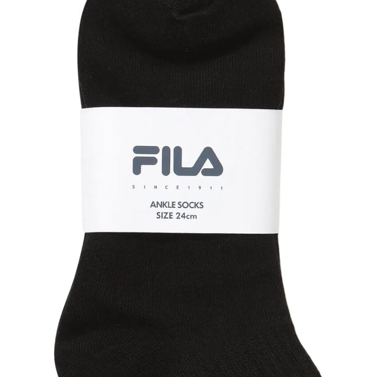 FILA Ankle Socks Unisex 3 Pack Black