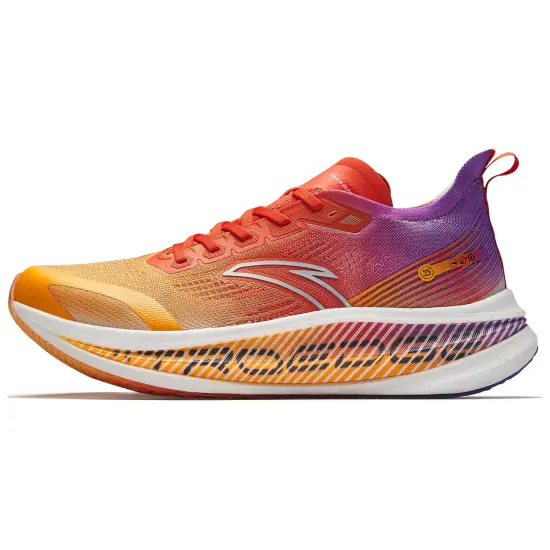 ANTA Running Shoes Men Low-Top Electric Glow Golden Orange/Flame Orange Red/Halfway Purple