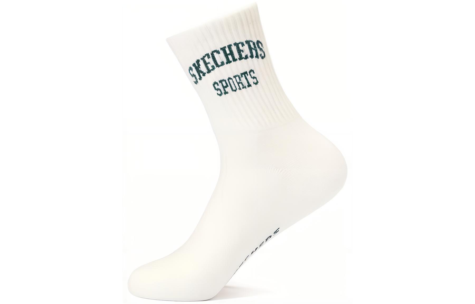 Skechers Colorful Crew Socks Unisex 2 Pack Ocean Cave Blue+Tofu White