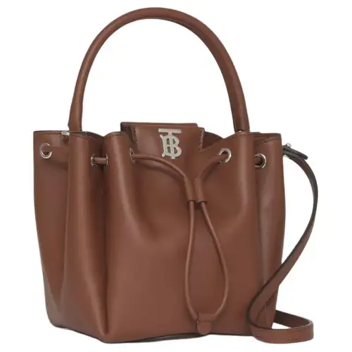 Burberry Leather Bucket Bag, Handbag, Shoulder Bag, Crossbody Bag Regular Women's Tan