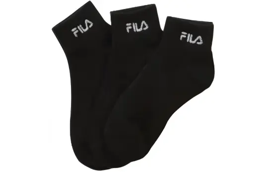 FILA Ankle Socks Unisex 3 Pack Black