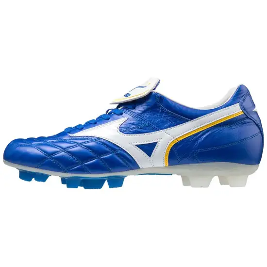 Mizuno WAVE CUP LEGEND Soccer Shoes Men Low-Top Blue White Yellow