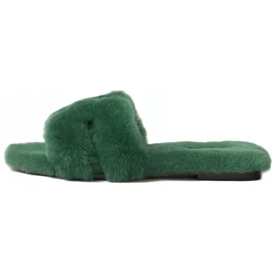HERMES Oran Sandal Vert Anglais Sherling