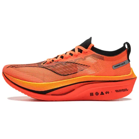 LINING Feidian 4 Elite Running Shoes Unisex Low-Top Neon Vibrant Orange/Neon Fruit Red/Spectrum Yellow