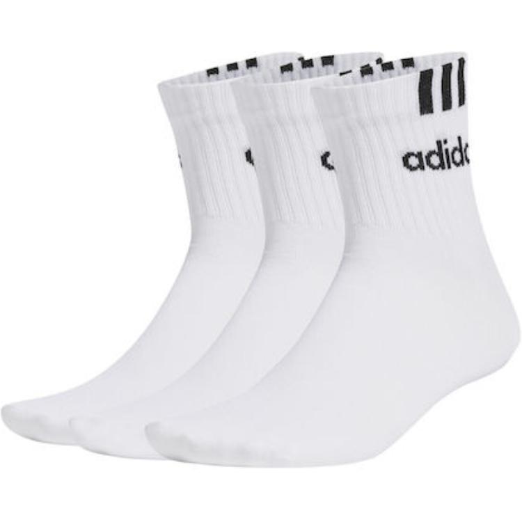 Adidas 3s Linear Crew Socks Unisex 3 Pack White