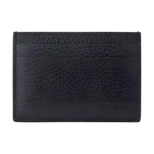 GUCCI Leather Card Holder Card Holder Men's Dark Marine Blue
