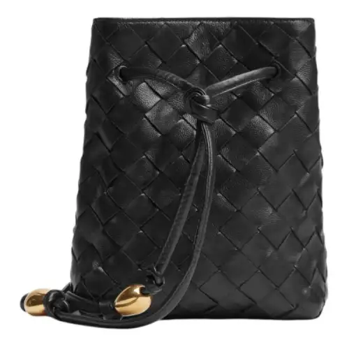 Bottega Veneta Leather One Shoulder Handbag Women's Black
