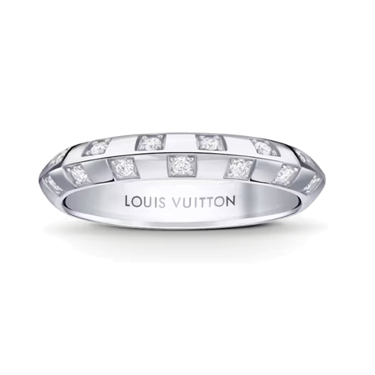 Женское кольцо Louis Vuitton Damier (серебряное)