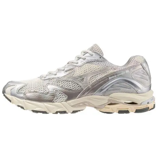 Mizuno Wave Rider 10 Running Shoes Men Low-Top Silvery White