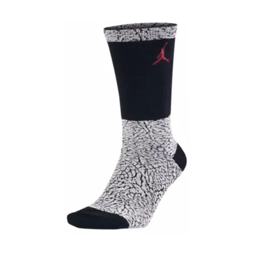 Jordan Seasonal print seasonal print colorblock embroidered high-top basketball socks for men, black and gray