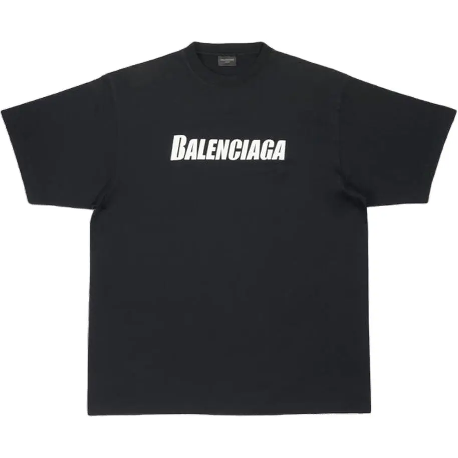 Balenciaga Caps T Shirt Loose Fit Unisex Black
