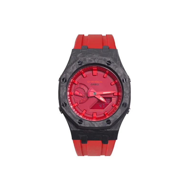 CASIO Unisex Liquid Crystal/Analog Dual Display Series 44mm Red Watch