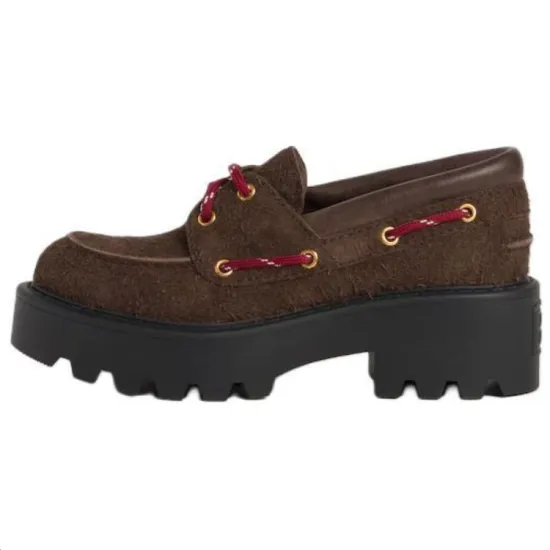 MIU MIU Suede Loafers Loafers Women's Brown