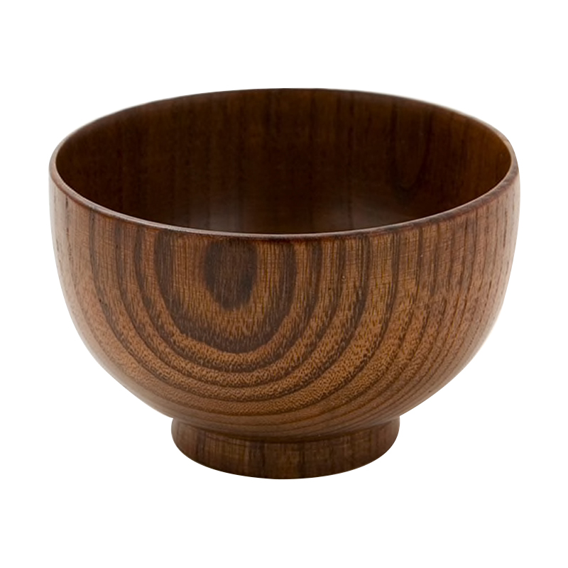 NITORI Japanese original design school season home kitchen dormitory rental jujube wood bowl tableware home solid wood rice bowl single wooden bowl tableware anti-fall and anti-scalding children and adults universal bowl unprinted style ins style