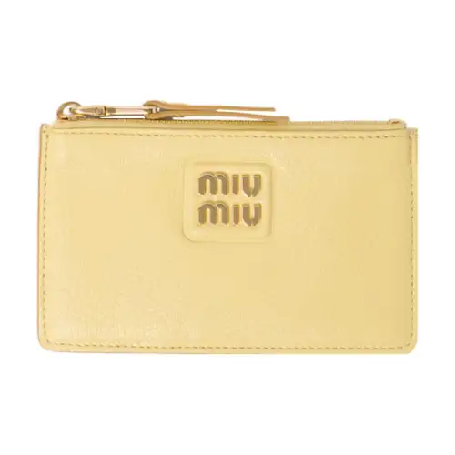 MIU MIU Envelope Style Leather Wallet Women's Yellow