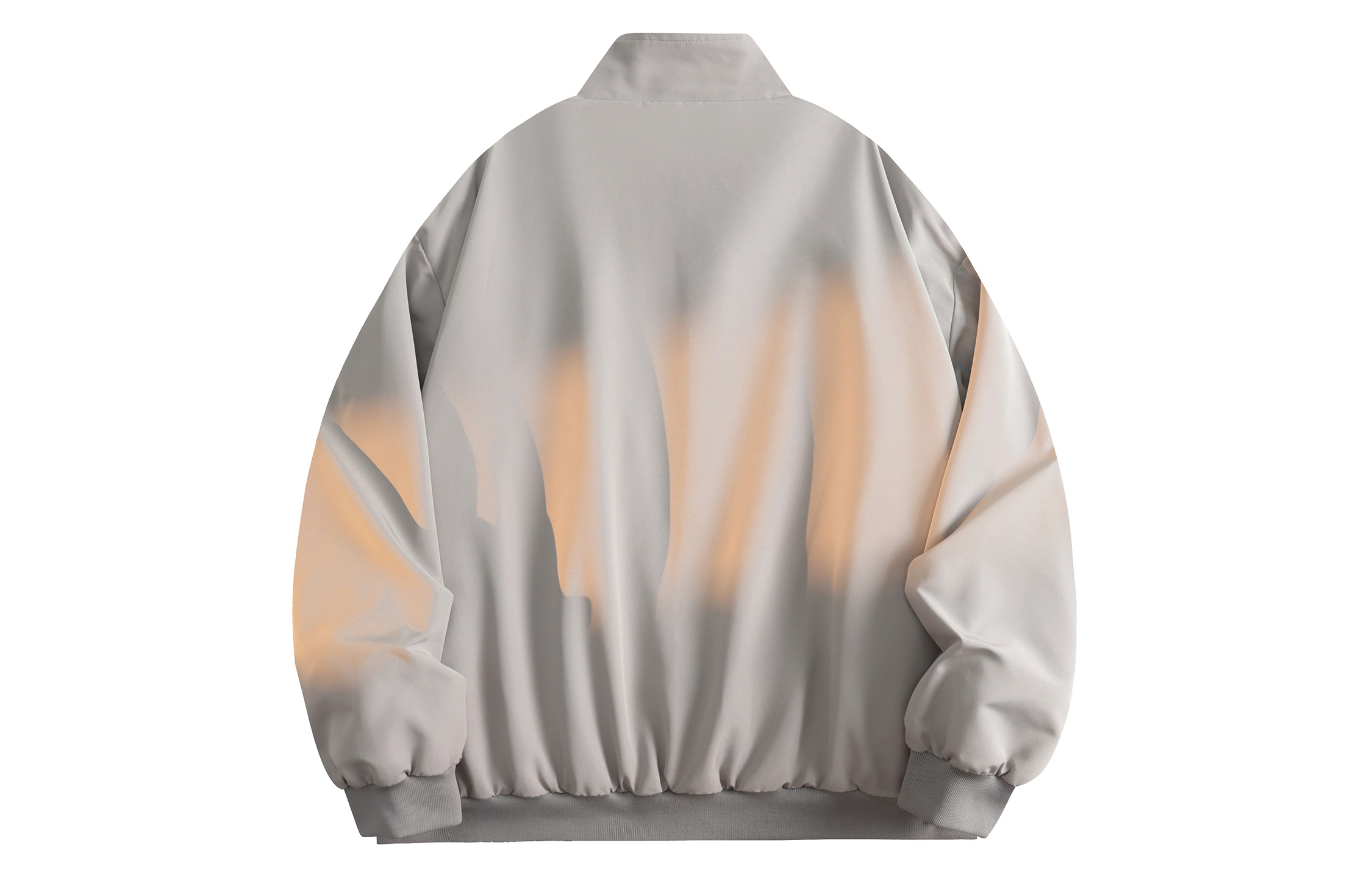 RCTAMY American retro college style brand letter logo print outdoor sports windproof zipper turnover collar breathable casual loose versatile long-sleeve pilot coach jacket unisex