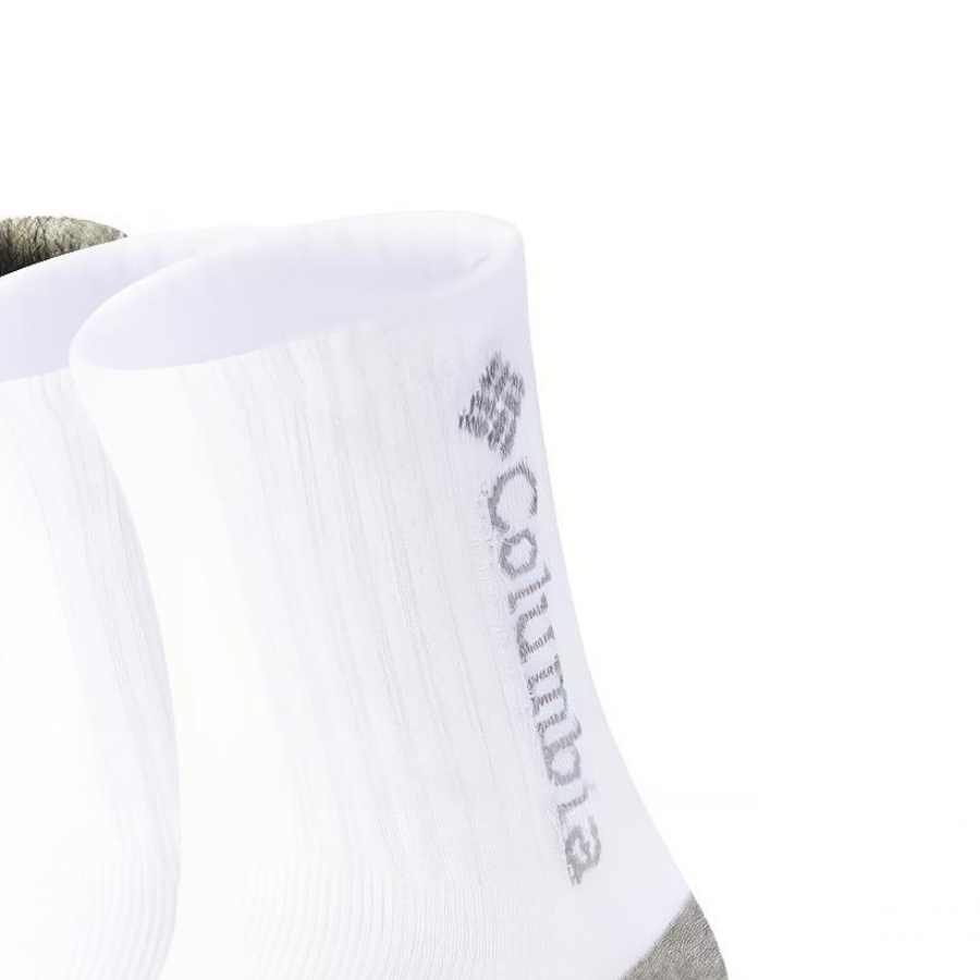 Columbia Casual Outdoor Crew Socks Men’s Gray+White