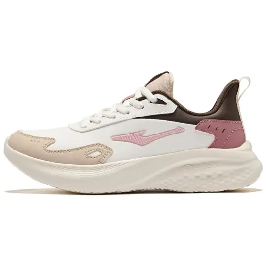 Erke Running Shoes Women's Low-Top Microcrystalline White/Birch Wood