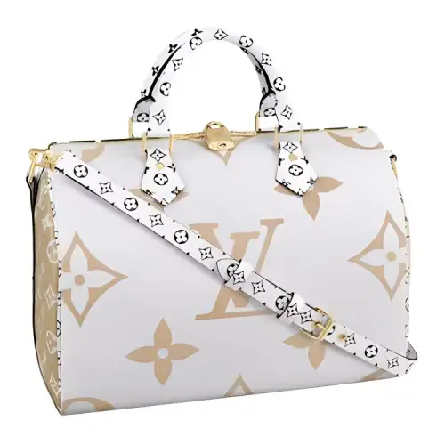 LOUIS VUITTON Speedy Bandouliere Monogram Giant 30 Khaki Green/White