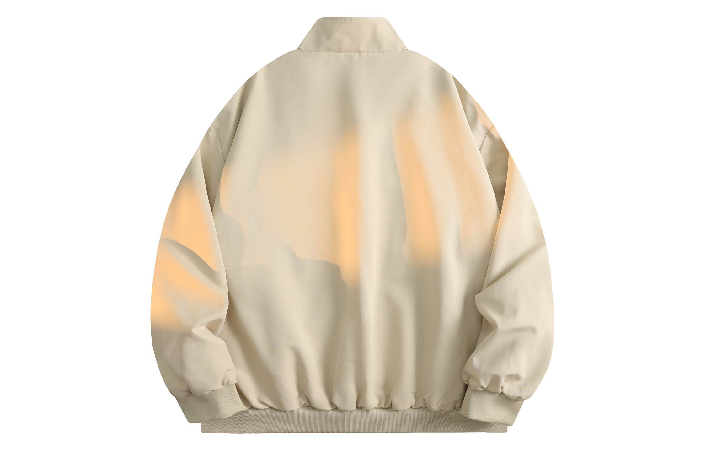 RCTAMY American retro college style brand letter logo print outdoor sports windproof zipper turnover collar breathable casual loose versatile long-sleeve pilot coach jacket unisex