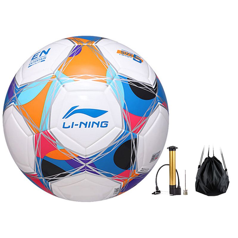 Li Ning Size 5 Soccer Ball TPU Machine Stitched Soccer Ball Unisex Multicolor
