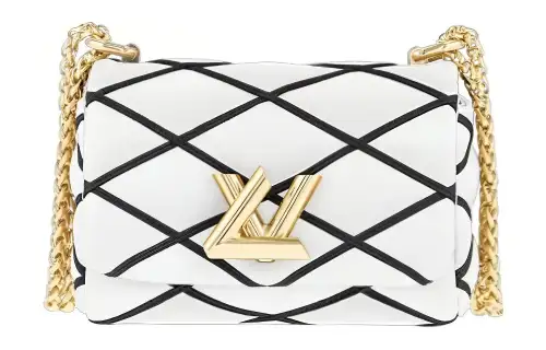 LOUIS VUITTON Pico GO 14 Lambskin Crossbody Bag, Shoulder Bag Women's White & Black