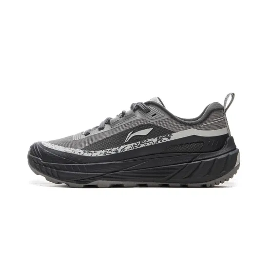LiNing Wear Resistant Support Low Top Trekking Shoes Men's Black Gray Color