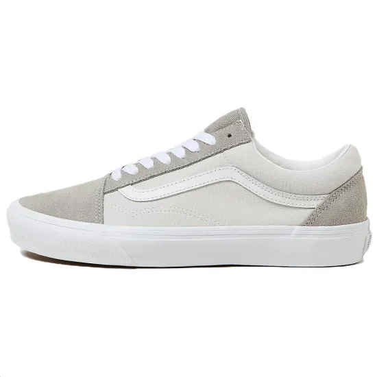 Vans Old Skool Anti-Slip Wear-Resistant Low-Top Skateboard Shoes Unisex Gray White